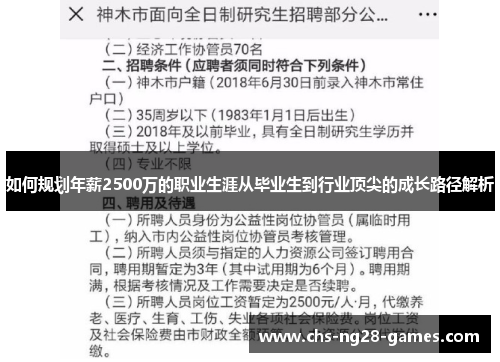 如何规划年薪2500万的职业生涯从毕业生到行业顶尖的成长路径解析 如何规划年薪2500万的职业生涯从毕业生到行业顶尖的成长路径解析